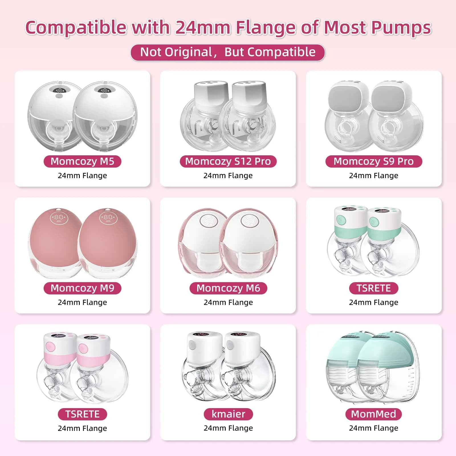 GOCROWEEN Red Flange Inserts 18mm for 24mm Shields | Reduce Nipple Tunnel Down to 18mm (10 Pcs) - view 2