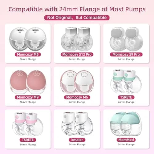GOCROWEEN 18mm Flange Inserts for Spectra/Medela 24mm Shields | Reduce Nipple Tunnel to 18mm, 10-Pack Transparent thumbnail 2