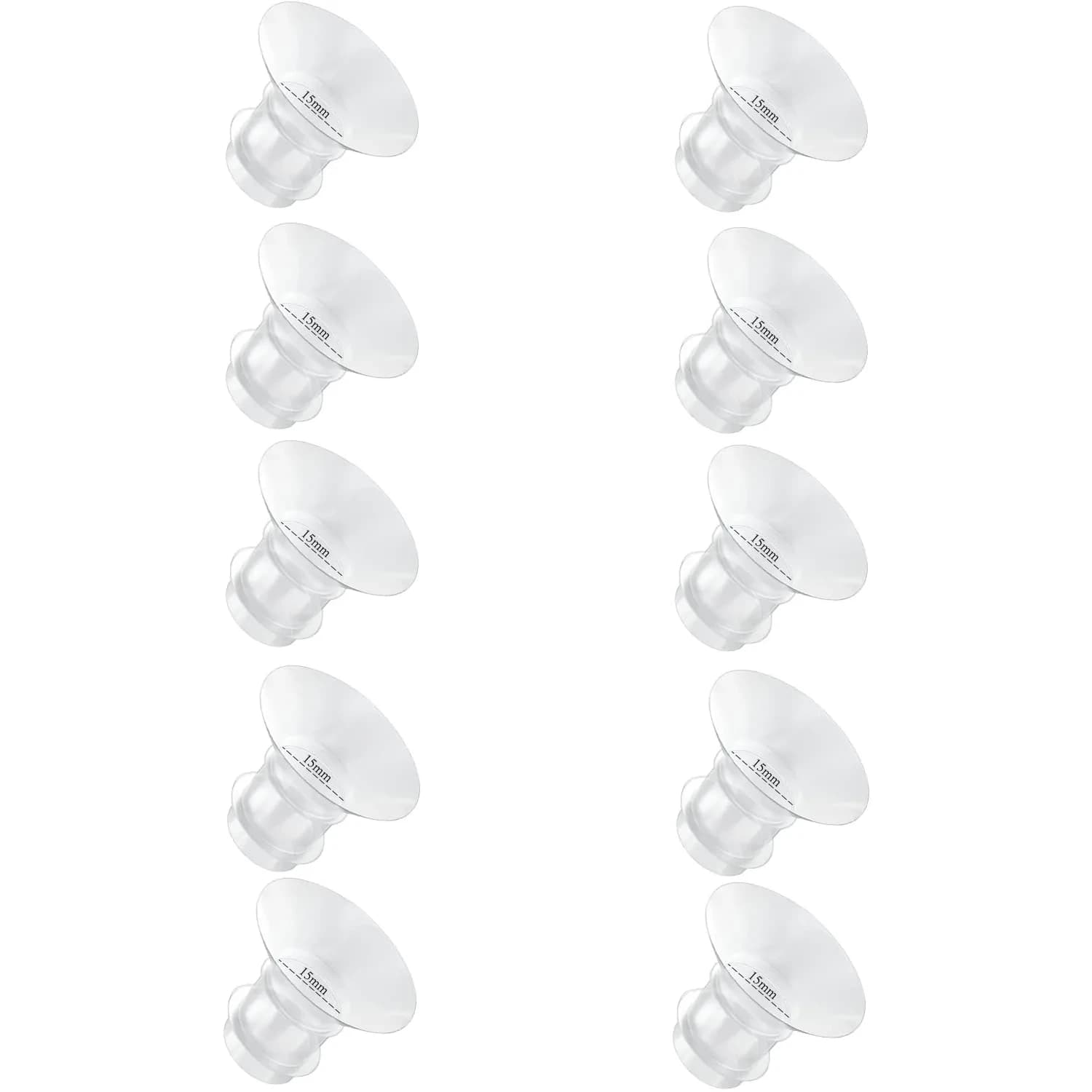 GOCROWEEN 14mm Flange Inserts for 24mm Shields | Reduces Nipple Tunnel to 14mm (4-Pack) — 10pcs-15mm-flange insert