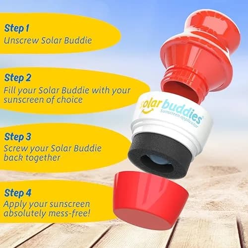 Solar Buddies Refillable Sunscreen Applicator — Full Red 100ml (3.4 Fl Oz) | Mess-Free Travel Essential thumbnail 4