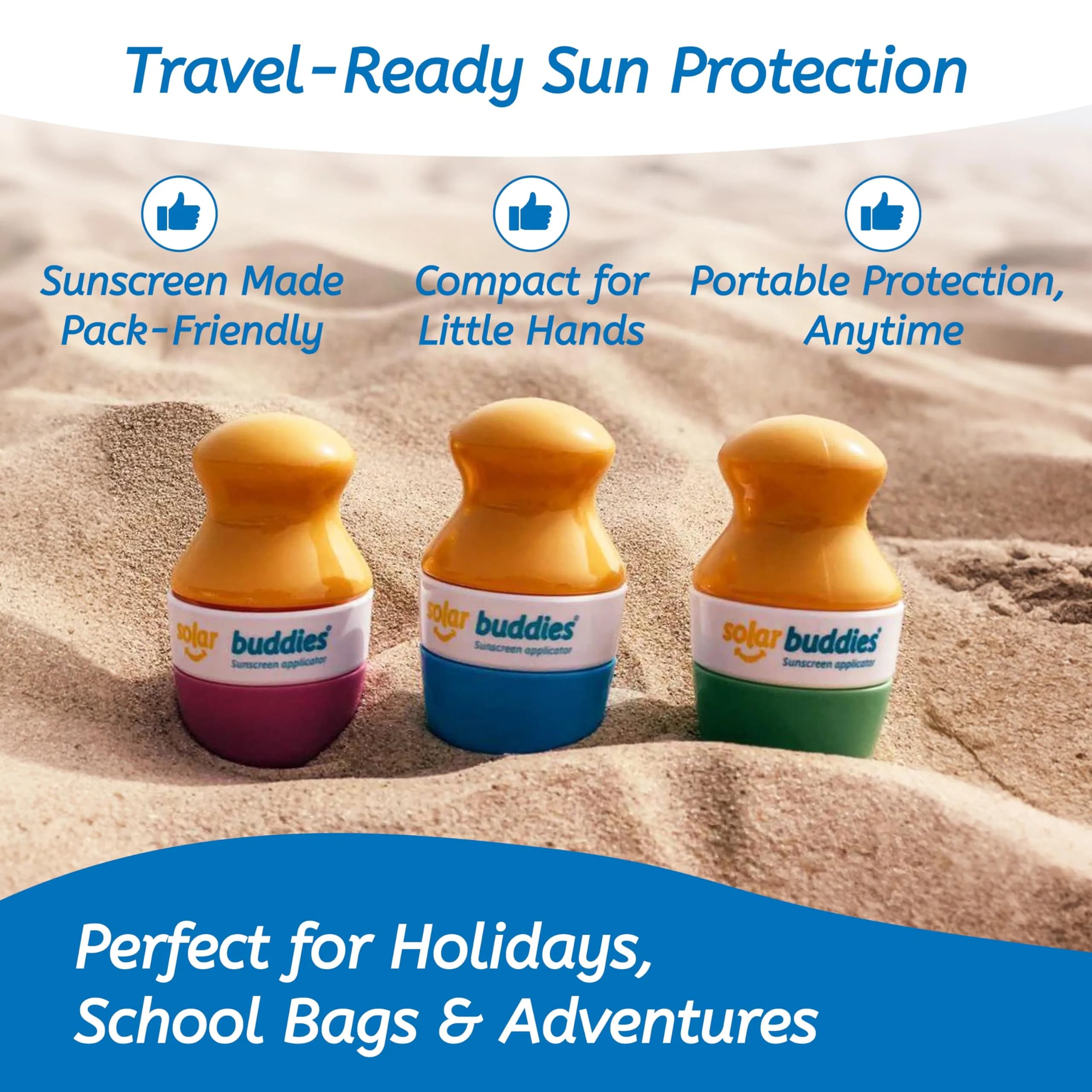 Solar Buddies Refillable Sunscreen Applicator — Full Red 100ml (3.4 Fl Oz) | Mess-Free Travel Essential - view 6
