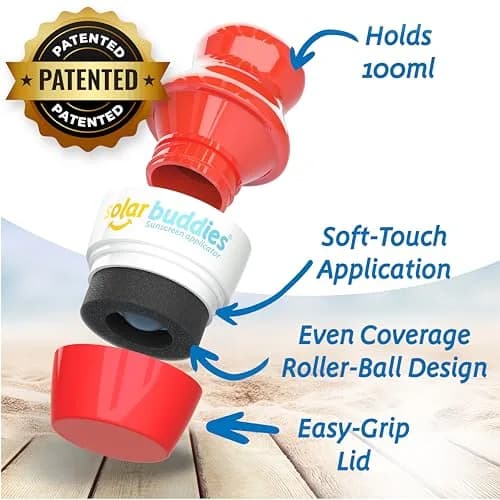 Solar Buddies Refillable Sunscreen Applicator — Full Red 100ml (3.4 Fl Oz) | Mess-Free Travel Essential thumbnail 2