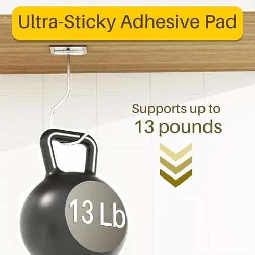 bussdis Silver 1 Pack Storage Hook | Heavy Duty Stainless Steel, Foldable, 13lb Capacity, Magnetic, Under Cabinet (70-120 chars) thumbnail 4
