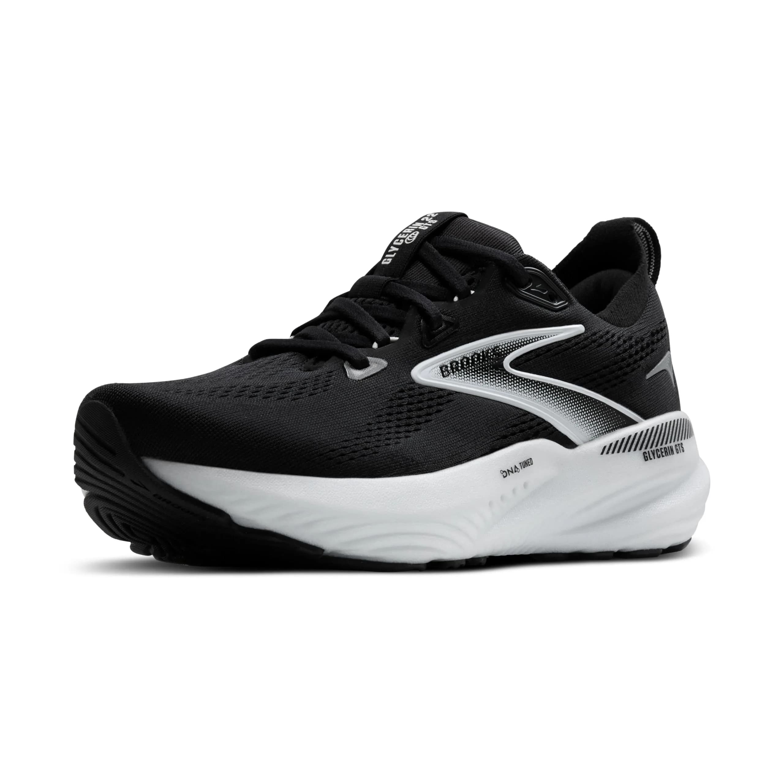 Brooks Glycerin GTS 22 Supportive Running Shoe - Black/Grey/White - 11.5 Medium