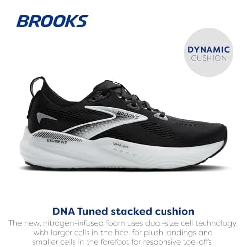 Brooks Glycerin GTS 22 Supportive Running Shoe - Black/Grey/White - 11.5 Medium thumbnail 2