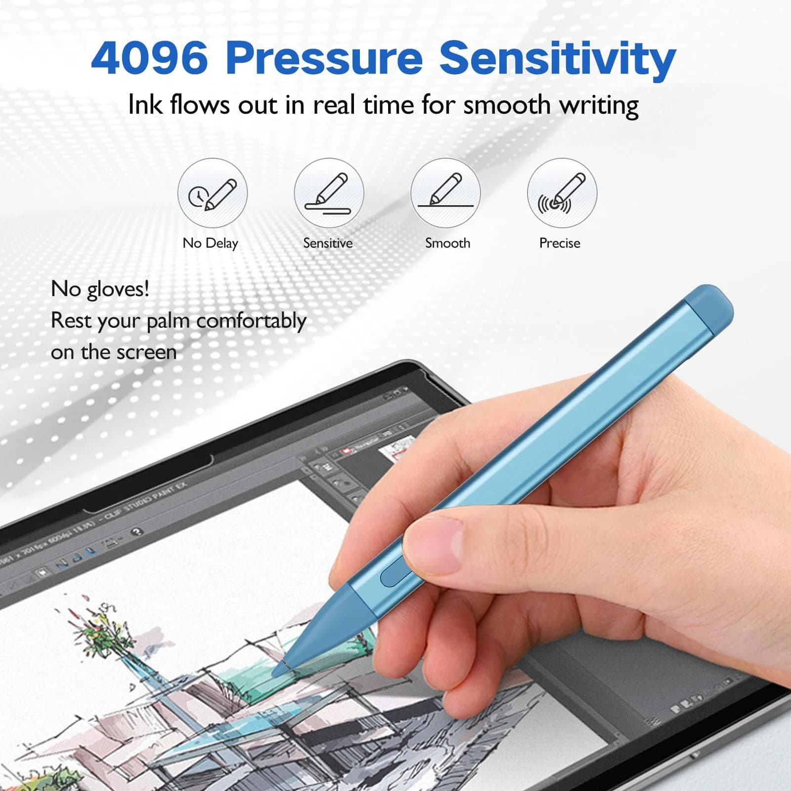 JvKzaen Slim Pen 2 for Microsoft Surface | 4096 Pressure, Eraser, Type-C Charge | Graphite Nib - view 5