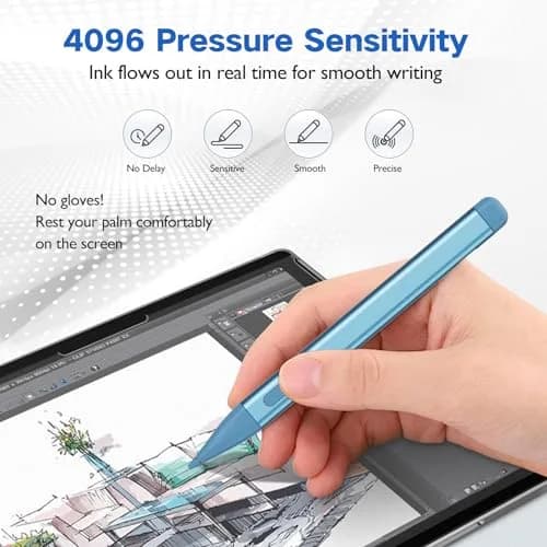 JvKzaen Slim Pen 2 for Microsoft Surface | 4096 Pressure, Eraser, Type-C Charge | Graphite Nib thumbnail 5