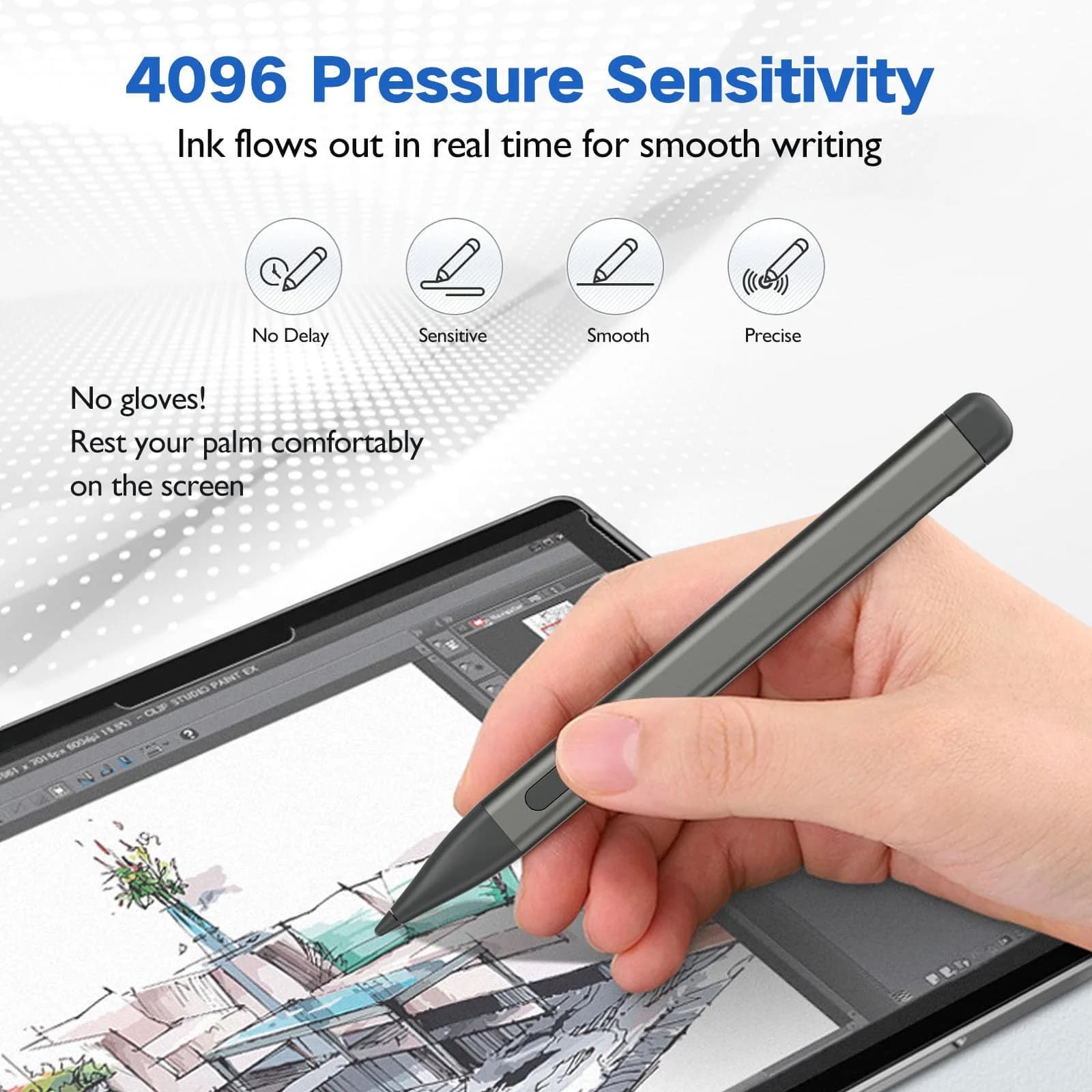 JvKzaen Slim Pen 2 Stylus for Microsoft Surface | 4096 Pressure, Eraser, Type-C Charge - view 5