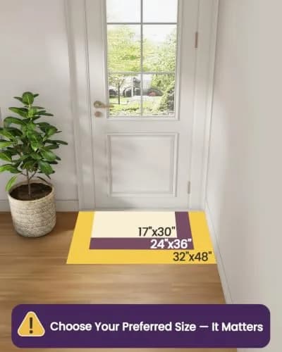 DEXI Indoor Entrance Doormat 43cm x 76cm (17" x 30") | Floral Pattern Dirt Trapper thumbnail 4