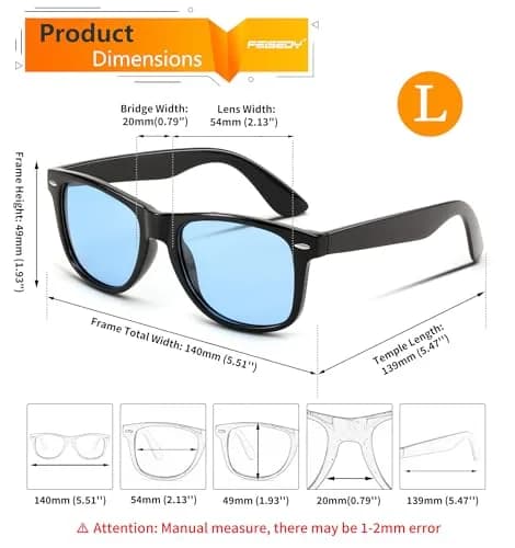 FEISEDY Classic Square Retro Polarized Sunglasses for Women & Men | 54mm Lens Width thumbnail 7