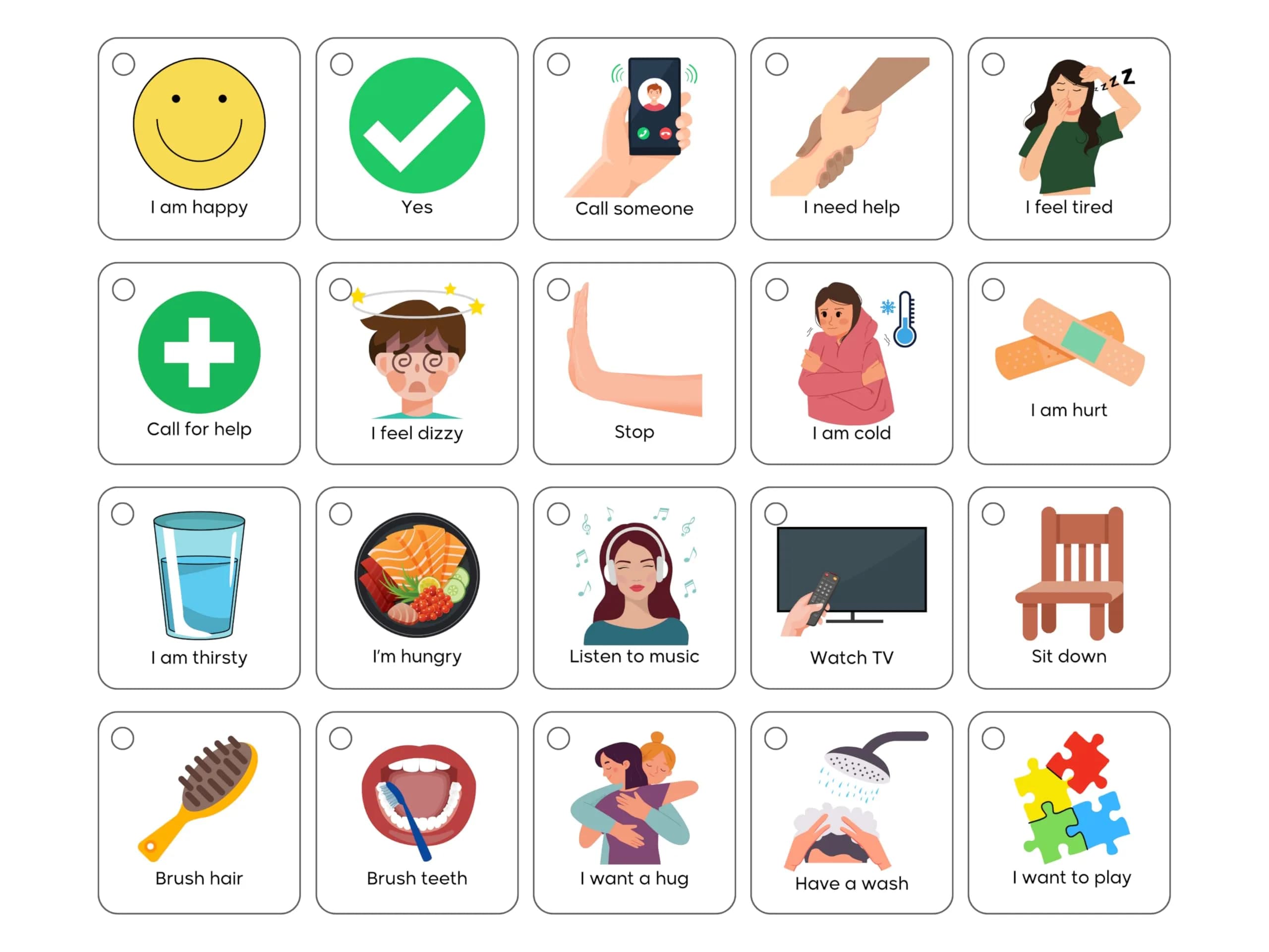 Albidaya Islamic Store Basic Communication Cards 60 Cards | Non-Verbal Speech Therapy for Autism, Toddlers, Seniors - view 5
