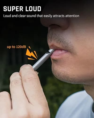 TISUR Titanium Emergency Whistle,Dog Whistle (Gray-4PCS) | 120dB Loud Signal for Outdoors & Pets thumbnail 4