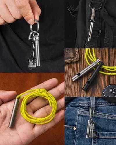 TISUR Titanium Emergency Whistle,Dog Whistle (Gray-4PCS) | 120dB Loud Signal for Outdoors & Pets thumbnail 6