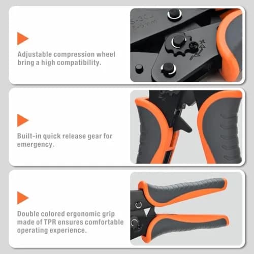 IWISS Ratchet Wire Crimping Tool Set with 5 Jaws & Wire Stripper | AWG 20-10 Crimping Pliers for Insulated & Non-Insulated Terminals thumbnail 5