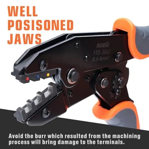 IWISS Ratchet Wire Crimping Tool Set with 5 Jaws & Wire Stripper | AWG 20-10 Crimping Pliers for Insulated & Non-Insulated Terminals thumbnail 2