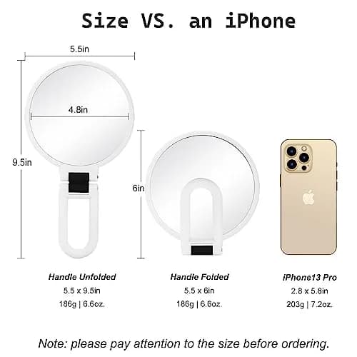 Sifolo 30x Magnifying Handheld Mirror with Stand - 9.5"L x 5.5"W Pearl White | Double-Sided 1X 30X Magnification for Makeup & Travel thumbnail 5