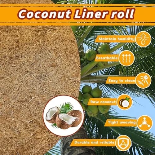 Hamiledyi Natural Coconut Fiber Reptile Carpet 323cm x 40cm (127 x 15.7in) | Breathable, Cuttable, Odor-Reducing Cage Liner thumbnail 7
