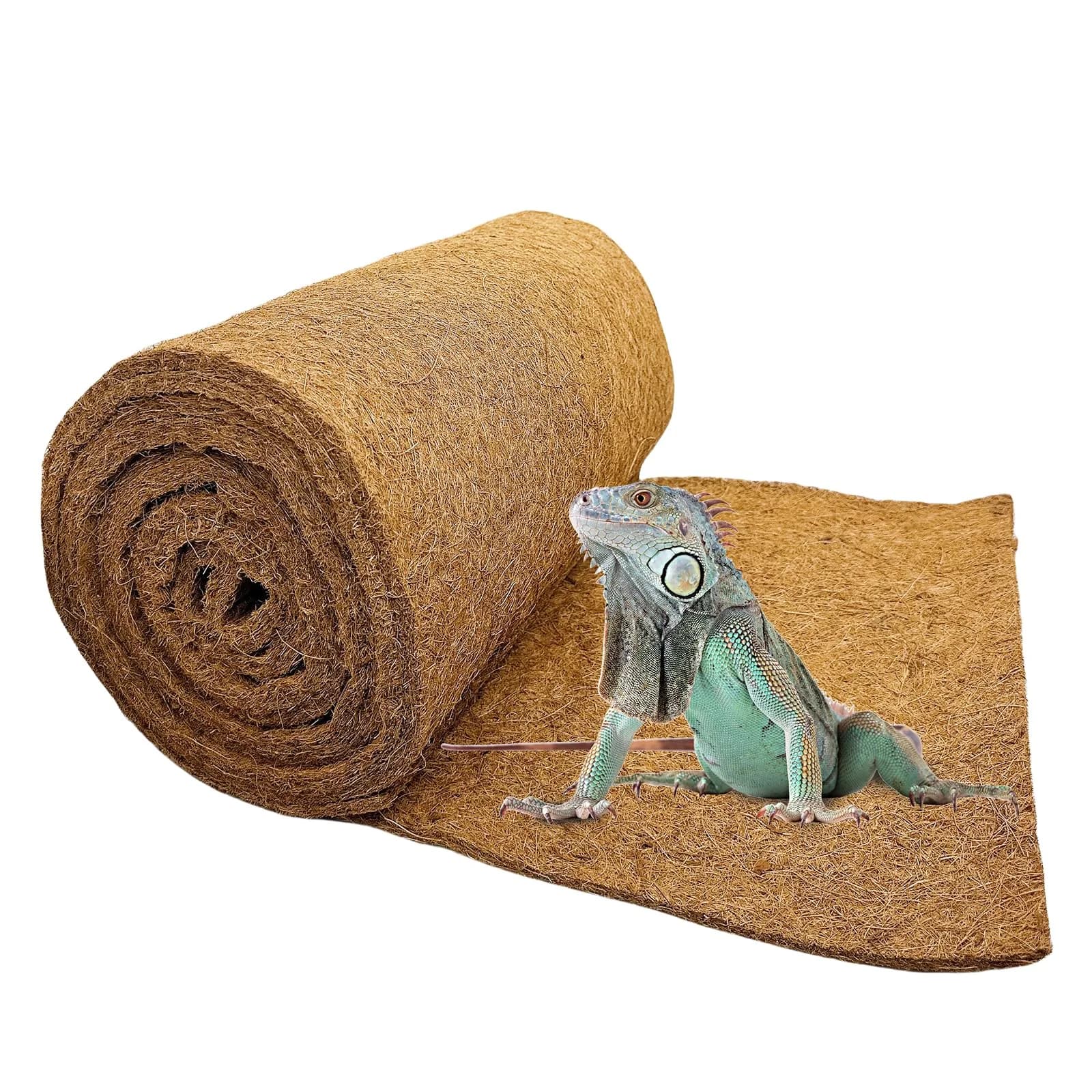 Hamiledyi Natural Coconut Fiber Reptile Carpet 40cm x 399cm (16in x 157in) | Breathable, Odor-Reducing Cage Liner - main product image