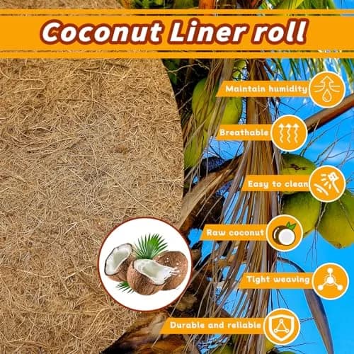Hamiledyi Natural Coconut Fiber Reptile Carpet 40cm x 399cm (16in x 157in) | Breathable, Odor-Reducing Cage Liner thumbnail 4
