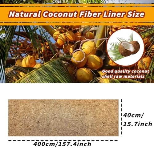 Hamiledyi Natural Coconut Fiber Reptile Carpet 40cm x 399cm (16in x 157in) | Breathable, Odor-Reducing Cage Liner thumbnail 2