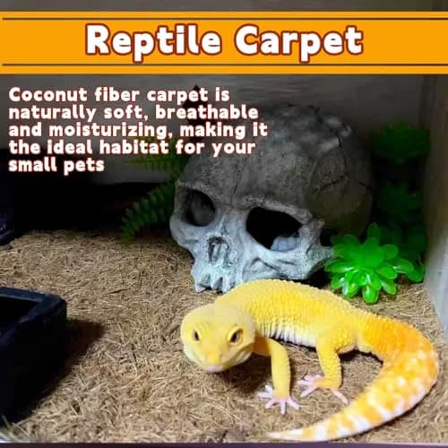 Hamiledyi Natural Coconut Fiber Reptile Carpet 40cm x 399cm (16in x 157in) | Breathable, Odor-Reducing Cage Liner thumbnail 3