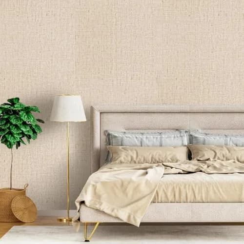 lenify Beige Grasscloth Peel and Stick Wallpaper Textured 40cm x 300cm | Vintage Linen Style for Indian Homes thumbnail 4