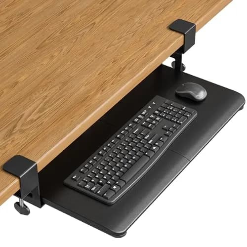 BONTEC Under Desk Keyboard Tray, Pull-Out Platform for Ergonomic Workspace | Fits Desks Up to 1.97" thumbnail 1