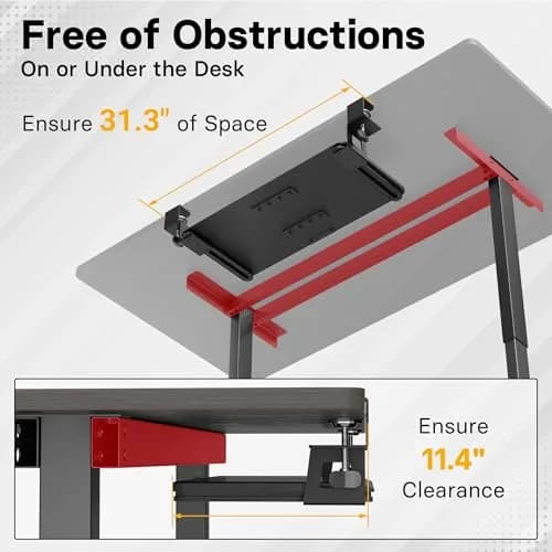 BONTEC Under Desk Keyboard Tray, Pull-Out Platform for Ergonomic Workspace | Fits Desks Up to 1.97" thumbnail 7