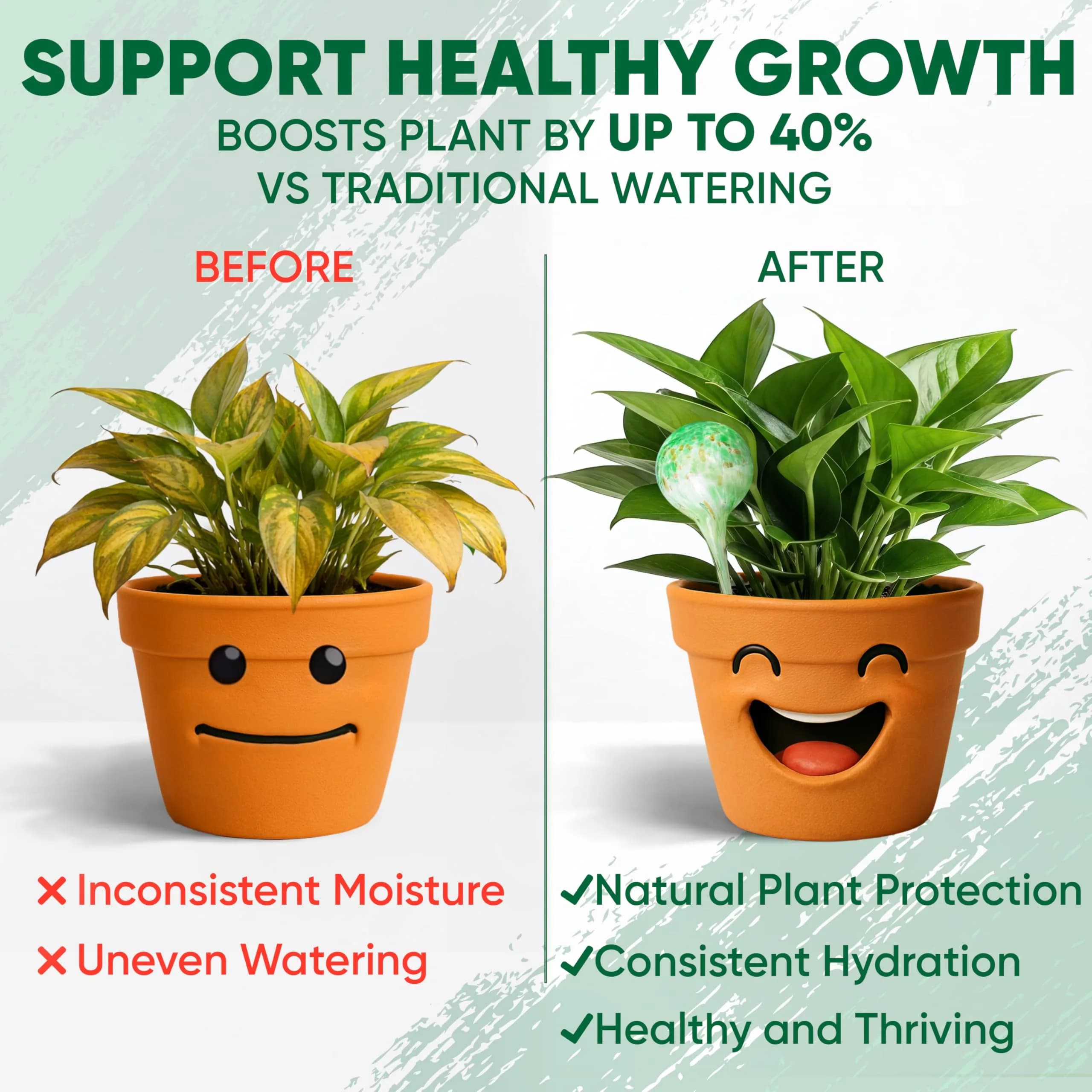 Mission Gallery Plant Watering Globes Set of 4 Small | 100ml Capacity for 5-Day Irrigation - view 3