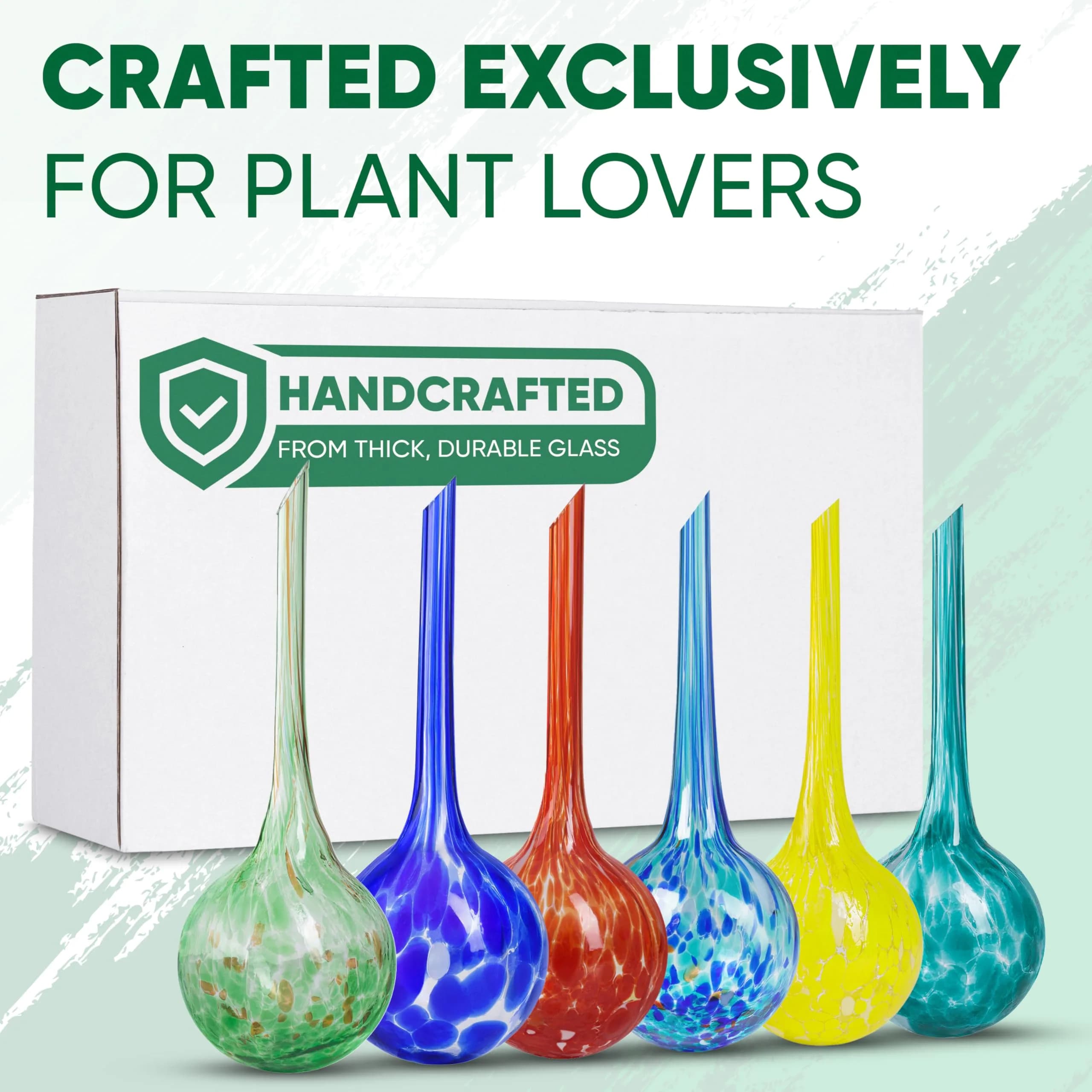 Mission Gallery Large Glass Watering Globes Set of 6, 200ml (6.76 Fl Oz) | Vacation Plant Watering - view 9