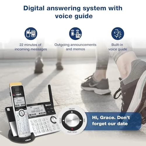 VTech IS8151-2 Super Long Range 2 Handset Cordless Phone | DECT 6.0, Bluetooth, Call Blocker, Answering Machine thumbnail 5