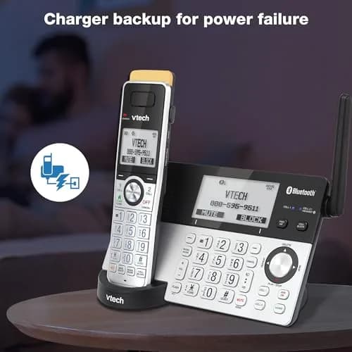 VTech IS8151-2 Super Long Range 2 Handset Cordless Phone | DECT 6.0, Bluetooth, Call Blocker, Answering Machine thumbnail 8