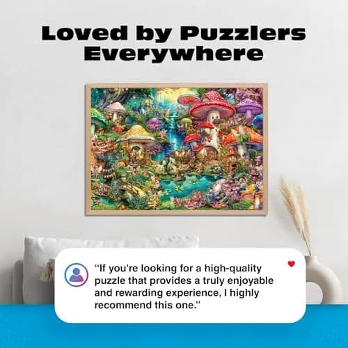 Buffalo Games Aimee Stewart Merry Mushroom Village Picnic 2000 Piece Puzzle | Vibrant Fantasy Scene for Adults thumbnail 6