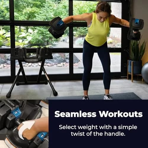 Teeter ProFlex 432 Adjustable Dumbbell Set 4-32lb | Space-Saving Home Gym Equipment thumbnail 2