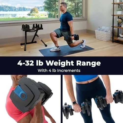 Teeter ProFlex 432 Adjustable Dumbbell Set 4-32lb | Space-Saving Home Gym Equipment thumbnail 3