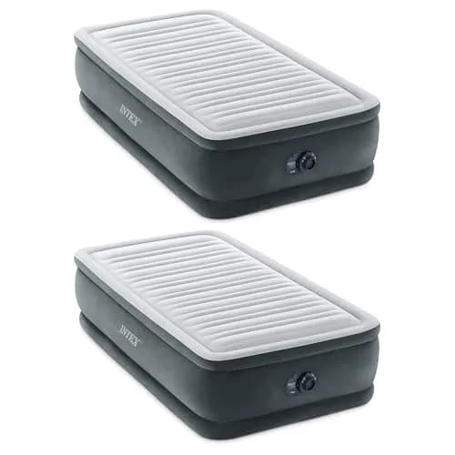 Intex Dura-Beam Deluxe 18" Twin Air Mattress with Built-in Pump (2-Pack) | Comfortable & Supportive for Guests thumbnail 1