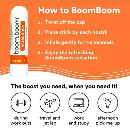 BoomBoom Nasal Stick Vapor Flow Technology Cool Refreshing Sensation | Natural Mood Boost - view 5