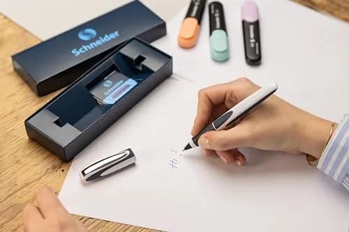 Schneider Ray Rollerball Pen Gift Set White/Dark Grey | Ambidextrous, Medium Point (0.6mm), Erasable Ink thumbnail 5