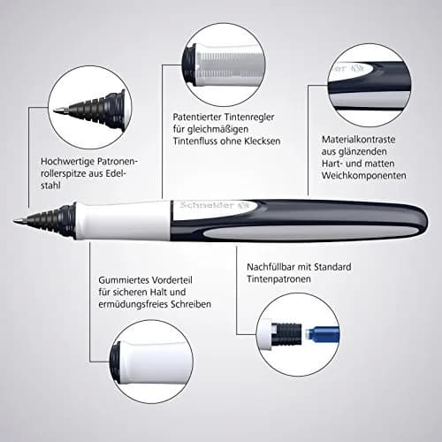 Schneider Ray Rollerball Pen Gift Set White/Dark Grey | Ambidextrous, Medium Point (0.6mm), Erasable Ink thumbnail 6