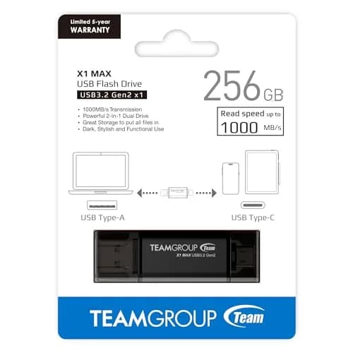 TEAMGROUP X1 MAX 256GB USB 3.2 Gen 2 Flash Drive 2.48 in (6.29 cm) | High-Speed Data Transfer for Devices thumbnail 8