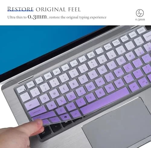 CASEDAO Gradual Purple Silicone Keyboard Skin for Dell Latitude 7440/7430/7420/7410/5440/5431/5430/5420 14" Laptop | US Layout thumbnail 5
