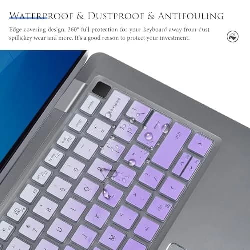 CASEDAO Gradual Purple Silicone Keyboard Skin for Dell Latitude 7440/7430/7420/7410/5440/5431/5430/5420 14" Laptop | US Layout thumbnail 6