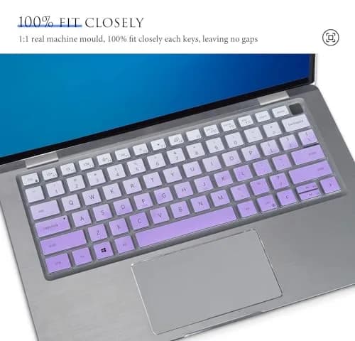 CASEDAO Gradual Purple Silicone Keyboard Skin for Dell Latitude 7440/7430/7420/7410/5440/5431/5430/5420 14" Laptop | US Layout thumbnail 3
