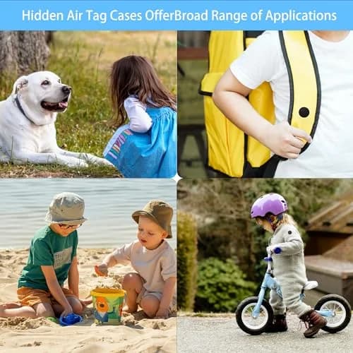 GudCoaks Air Tag Holder for Kids 2 Pack | Hidden GPS Tracker Case with Pin for Airtag Gen 2/1, Silicone Cover for Children, Elderly, Toddler, Backpack, Luggage thumbnail 6