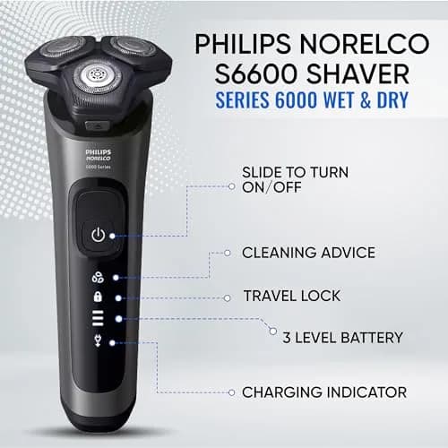 Philips Electric Shaver S66 | Rotary Wet & Dry Men’s Razor with SenseIQ Technology thumbnail 5