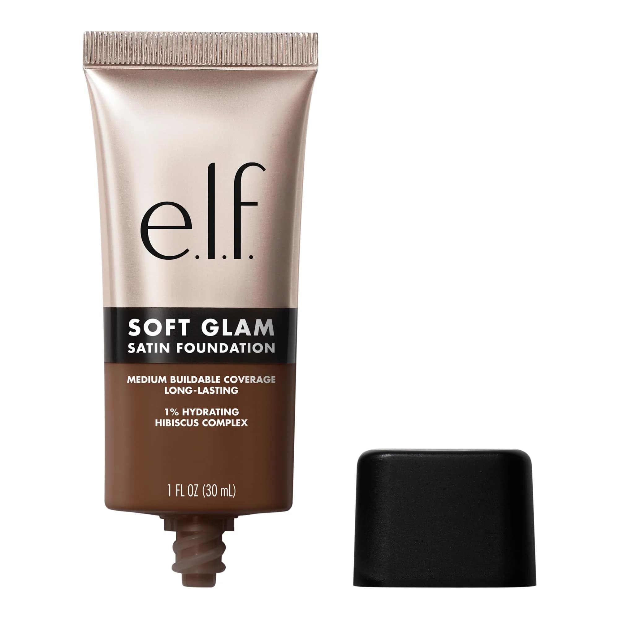 e.l.f. Soft Glam Satin Foundation, Medium Coverage, 62 Rich Warm | Long-Wearing, Hydrating, Vegan — 62 Rich Warm
