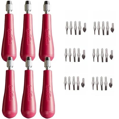 Speedball Linoleum Cutter Kit Assortment #1 (6-Pack) | Precision Block Printing Tools thumbnail 1