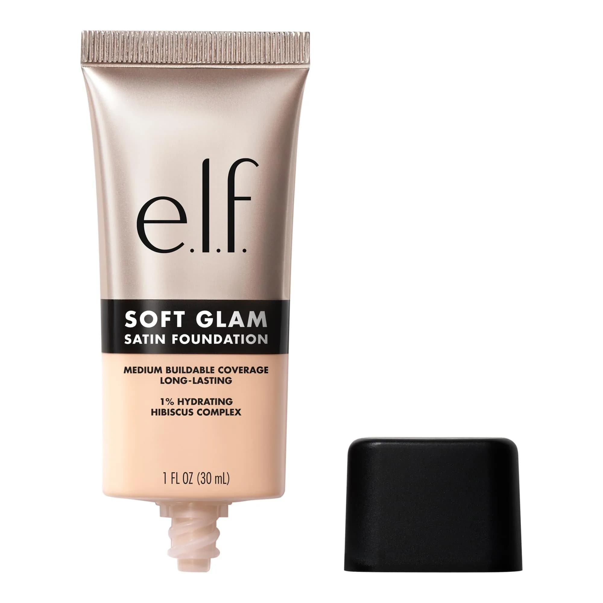e.l.f. Soft Glam Satin Foundation, Medium Coverage, 14 Fair Cool | Long-Lasting, Hydrating, Vegan — 14 Fair Cool