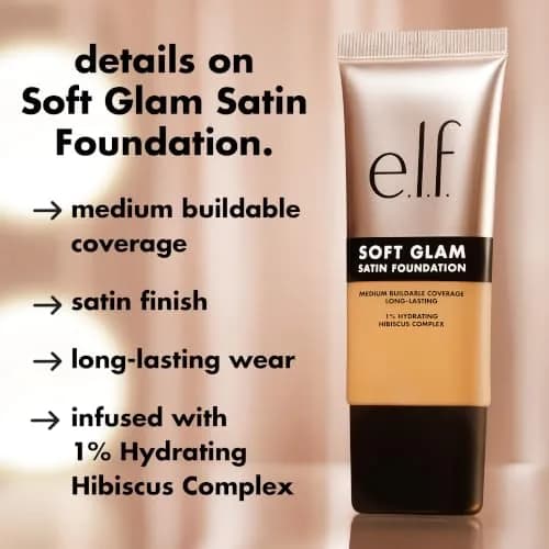 e.l.f. Soft Glam Satin Foundation, Medium Coverage, 14 Fair Cool | Long-Lasting, Hydrating, Vegan thumbnail 4