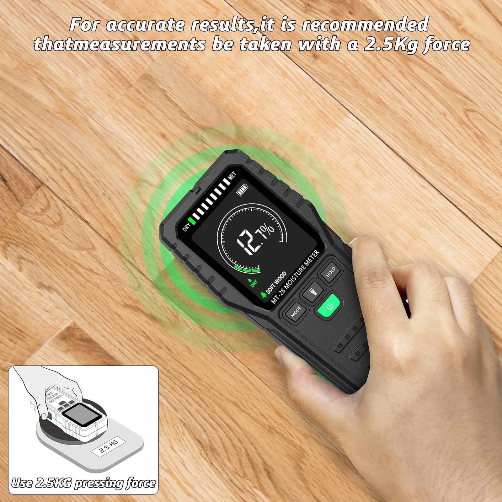 RDINSCOS Pinless Moisture Meter for Walls & Floors | 19mm Deep Detection - view 5
